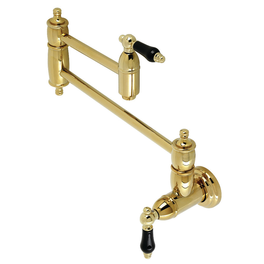 Kingston Brass KS3102PKL Duchess Wall Mount Pot Filler, Polished Brass - BNGBath