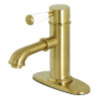 Thumbnail for Kingston Brass KS7417DPL Paris Single Porcelain Lever Handle Bathroom Faucet, Brushed Brass - BNGBath