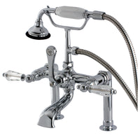 Thumbnail for Aqua Vintage AE104T1WLL Wilshire Deck Mount Clawfoot Tub Faucet, Polished Chrome - BNGBath