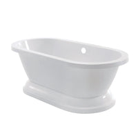 Thumbnail for Aqua Eden VTPE672824P 67-Inch Acrylic Double Ended Pedestal Tub (No Faucet Drillings), White - BNGBath