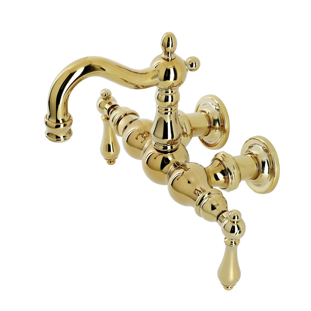 Kingston Brass CA1001T2 Heritage 3-3/8" Tub Wall Mount Clawfoot Tub Faucet, Polished Brass - BNGBath