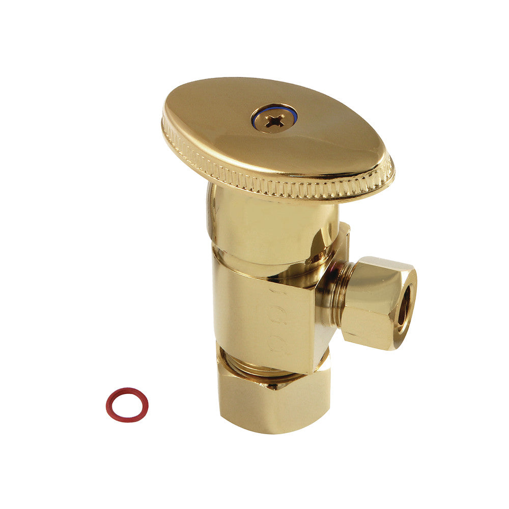 Kingston Brass CD53302VA Americana 5/8"O.D x 3/8" O.D Anti-Seize Deluxe Quarter Turn Ceramic Hardisc Cartridge Angle Stop, Polished Brass - BNGBath