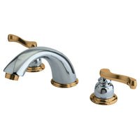 Thumbnail for Kingston Brass KB8964FL 8 in. Widespread Bathroom Faucet, Polished Chrome/Polished Brass - BNGBath