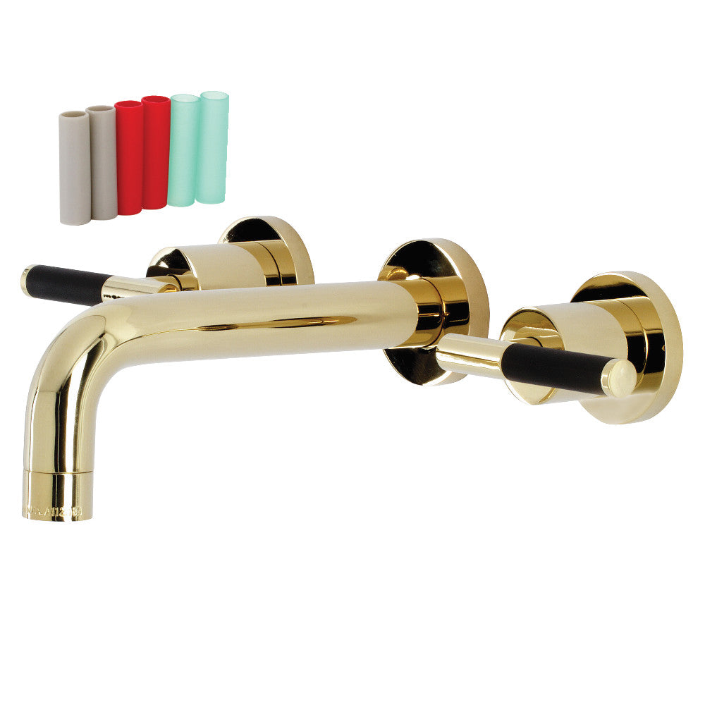 Kingston Brass KS8122CKL Kaiser Two-Handle Wall Mount Bathroom Faucet, Polished Brass - BNGBath