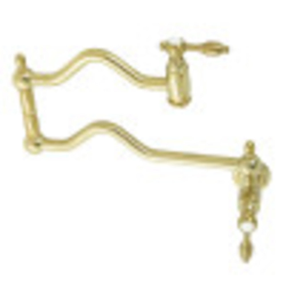 Kingston Brass KS2107TAL Tudor Wall Mount Pot Filler, Brushed Brass - BNGBath