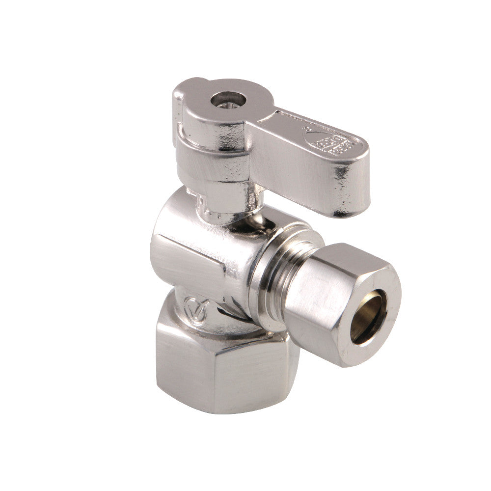 Kingston Brass KF4310SN 1/2" FIP x 3/8" OD Comp Angle Stop Valve, Brushed Nickel - BNGBath