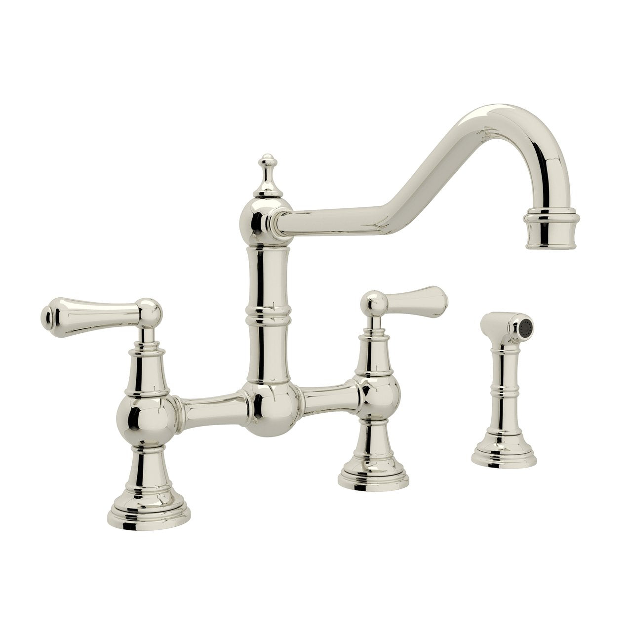 Perrin & Rowe Edwardian Bridge Kitchen Faucet with Sidespray - BNGBath