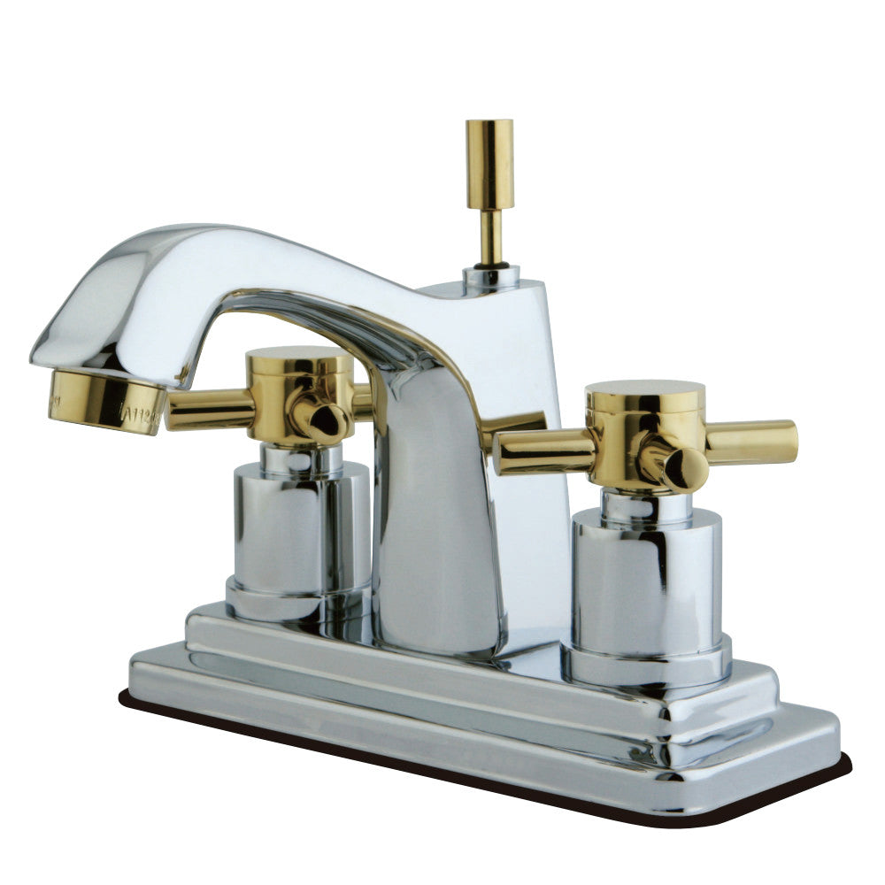 Kingston Brass KS8644DX 4 in. Centerset Bathroom Faucet, Polished Chrome/Polished Brass - BNGBath