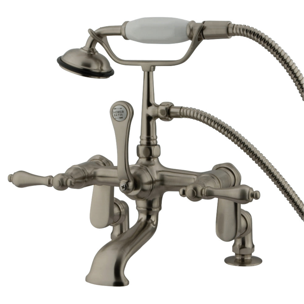 Kingston Brass CC651T8 Vintage Adjustable Center Deck Mount Tub Faucet, Brushed Nickel - BNGBath