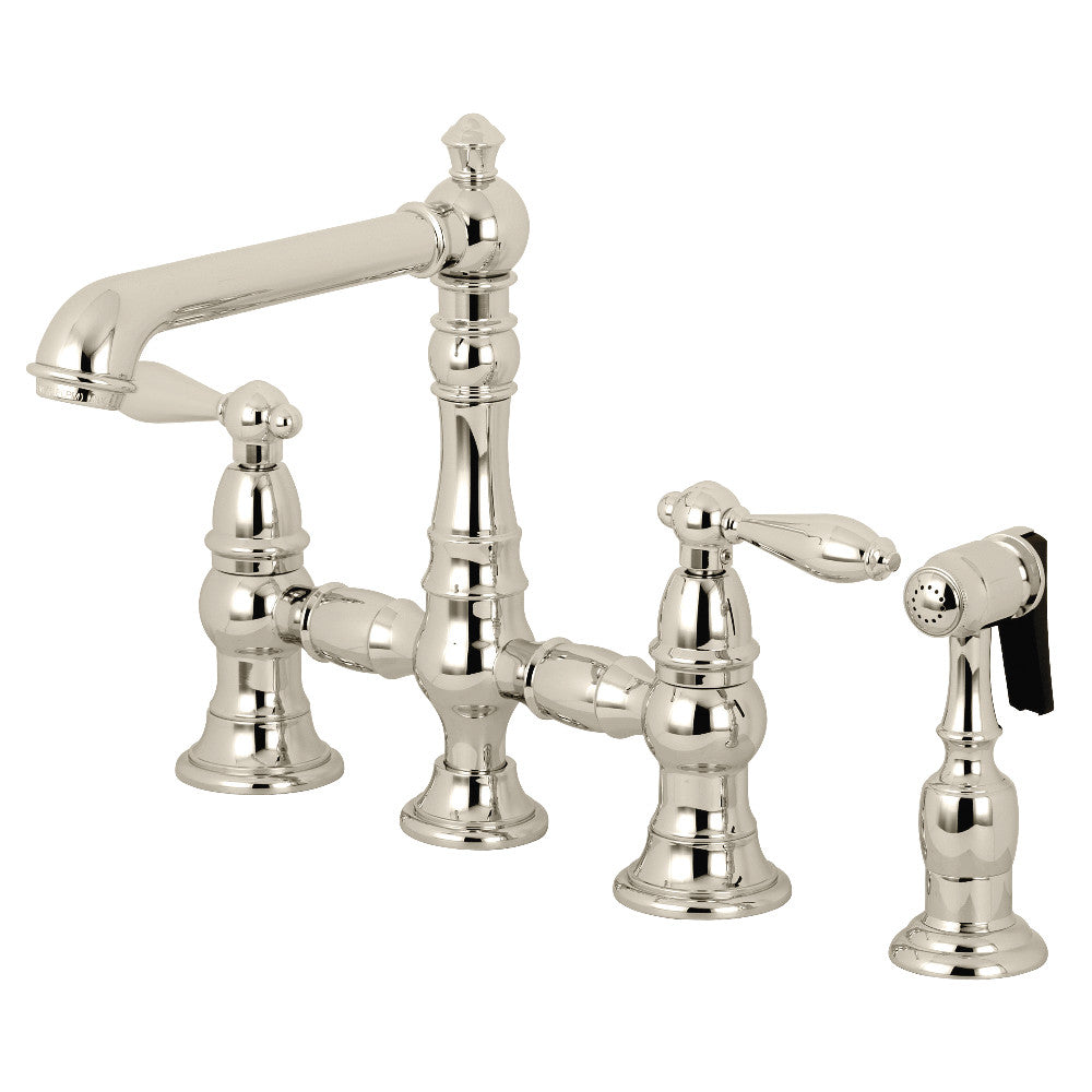 Kingston Brass KS7276ALBS Kitchen Faucet with Side Sprayer, Polished Nickel - BNGBath