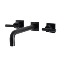 Thumbnail for Kingston Brass KS6020CML Manhattan Wall Mount Tub Faucet, Matte Black - BNGBath