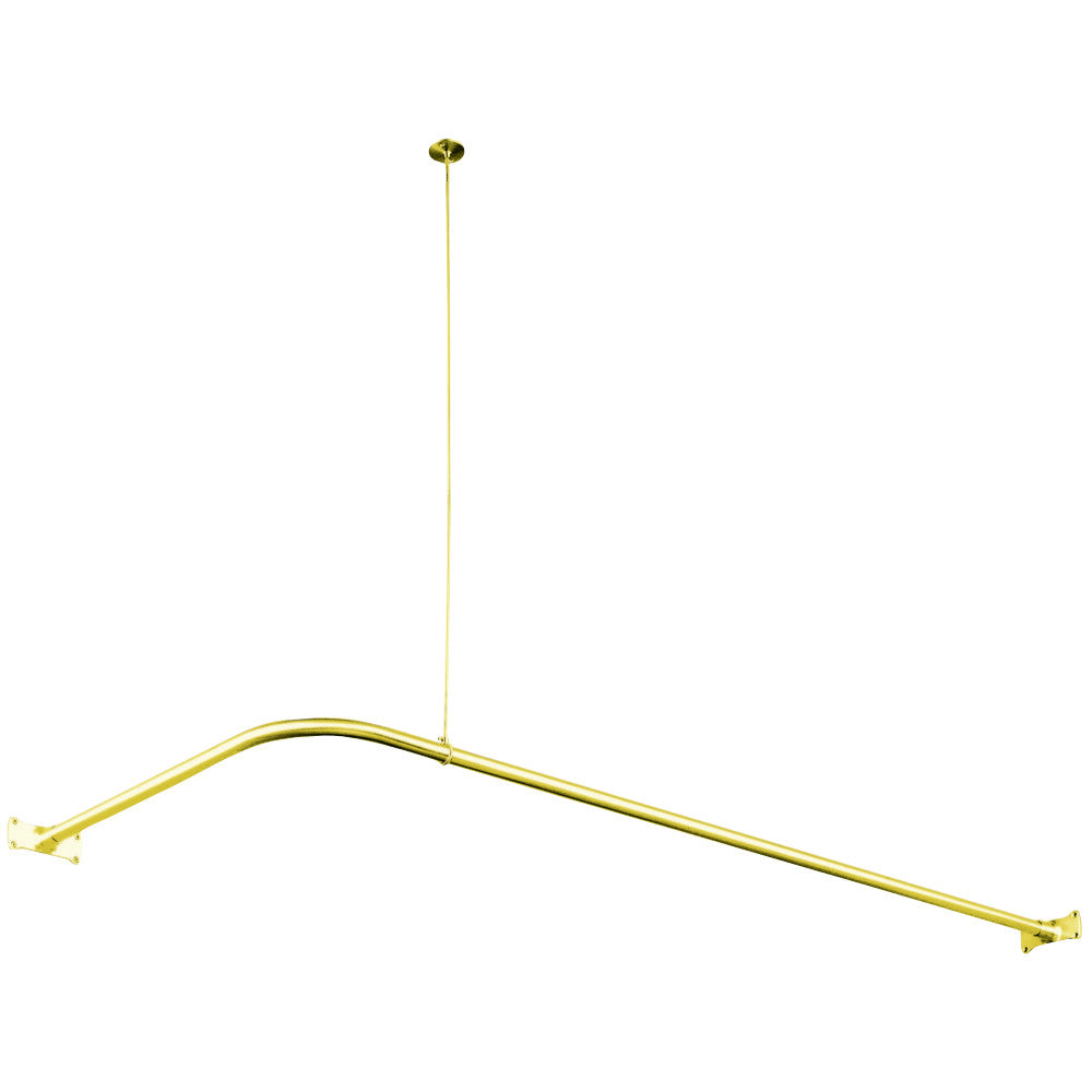 Kingston Brass CC3142 Corner Shower Rod, Polished Brass - BNGBath