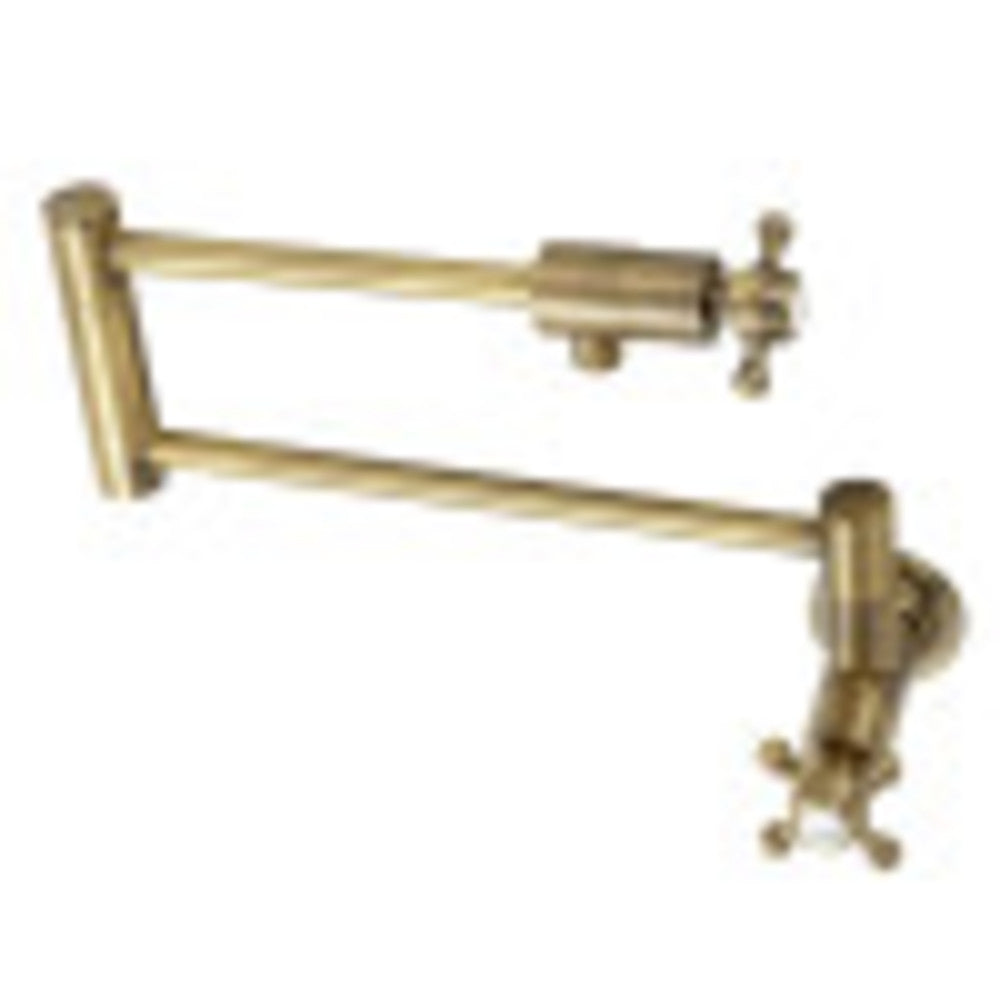 Kingston Brass KS4103BX Metropolitan Wall Mount Pot Filler, Antique Brass - BNGBath