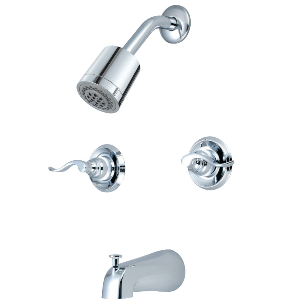 Kingston Brass KB8241NFL NuWave French Tub & Shower Faucet, Polished Chrome - BNGBath