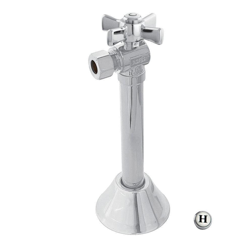 Kingston Brass CC83201ZX 1/2" Sweat X 3/8" OD Comp Angle Shut-Off Valve with 5" Extension, Polished Chrome - BNGBath