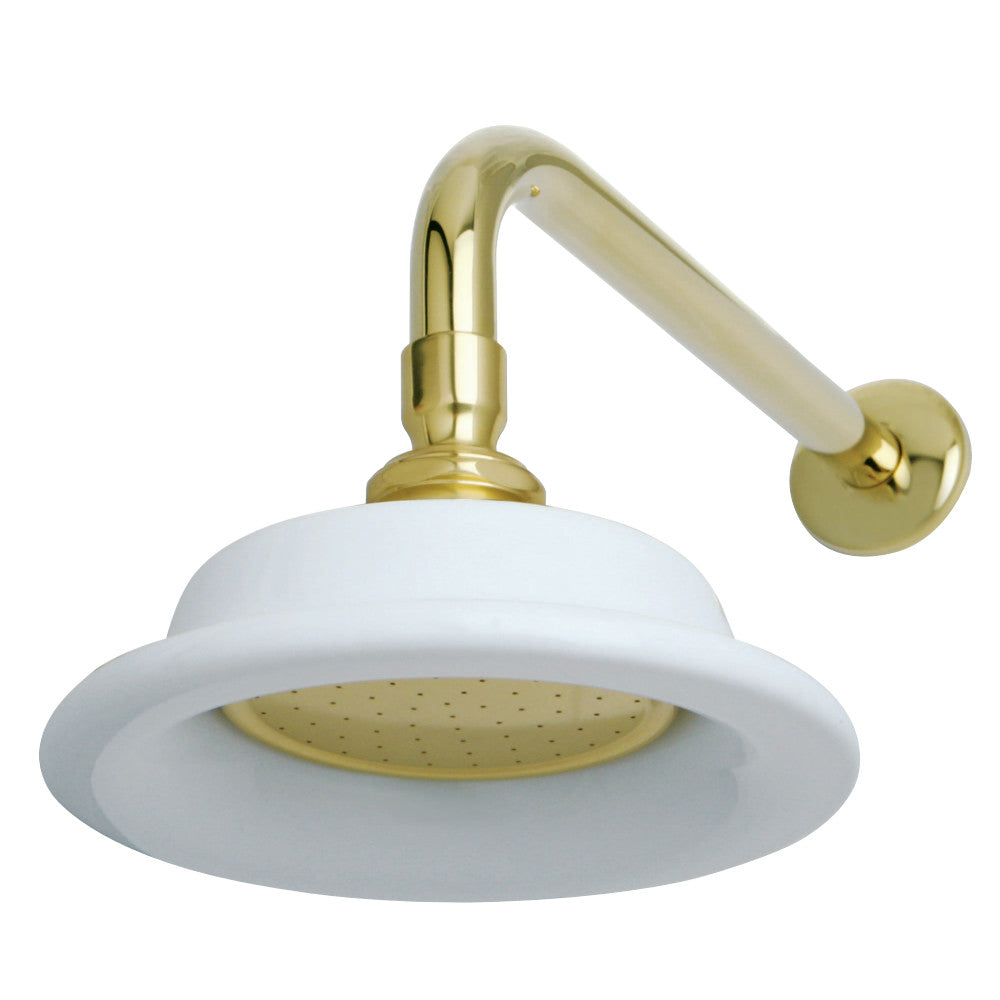 Kingston Brass P60PBCK Victorian Sunflower Showerhead with 12" Shower Arm Combo, Polished Brass - BNGBath