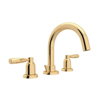 Thumbnail for Perrin & Rowe Holborn 3-Hole Tubular C-Spout Widespread Bathroom Faucet - BNGBath