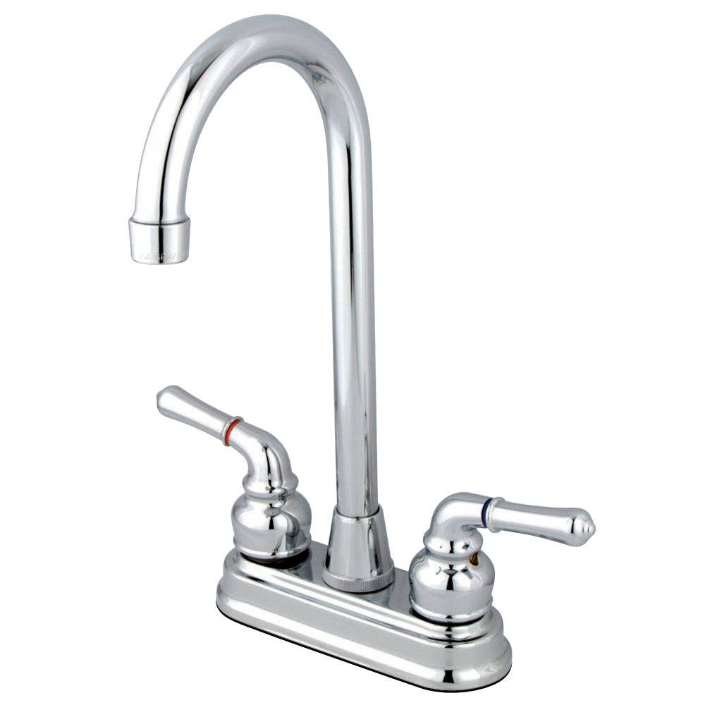 Kingston Brass KB491 Magellan Two-Handle 4" Centerset Bar Faucet, Polished Chrome - BNGBath