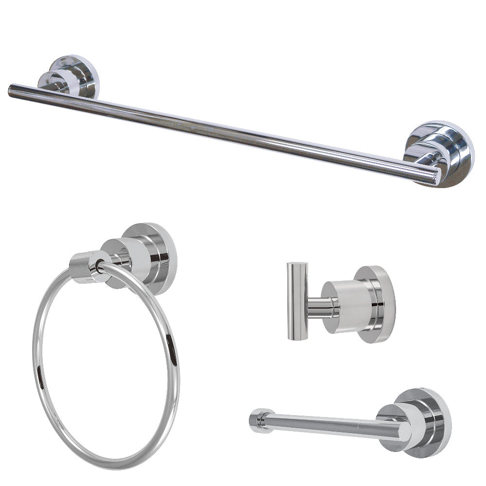 Kingston Brass BAK8212478C 4-Piece Bathroom Accessories Set, Polished Chrome - BNGBath