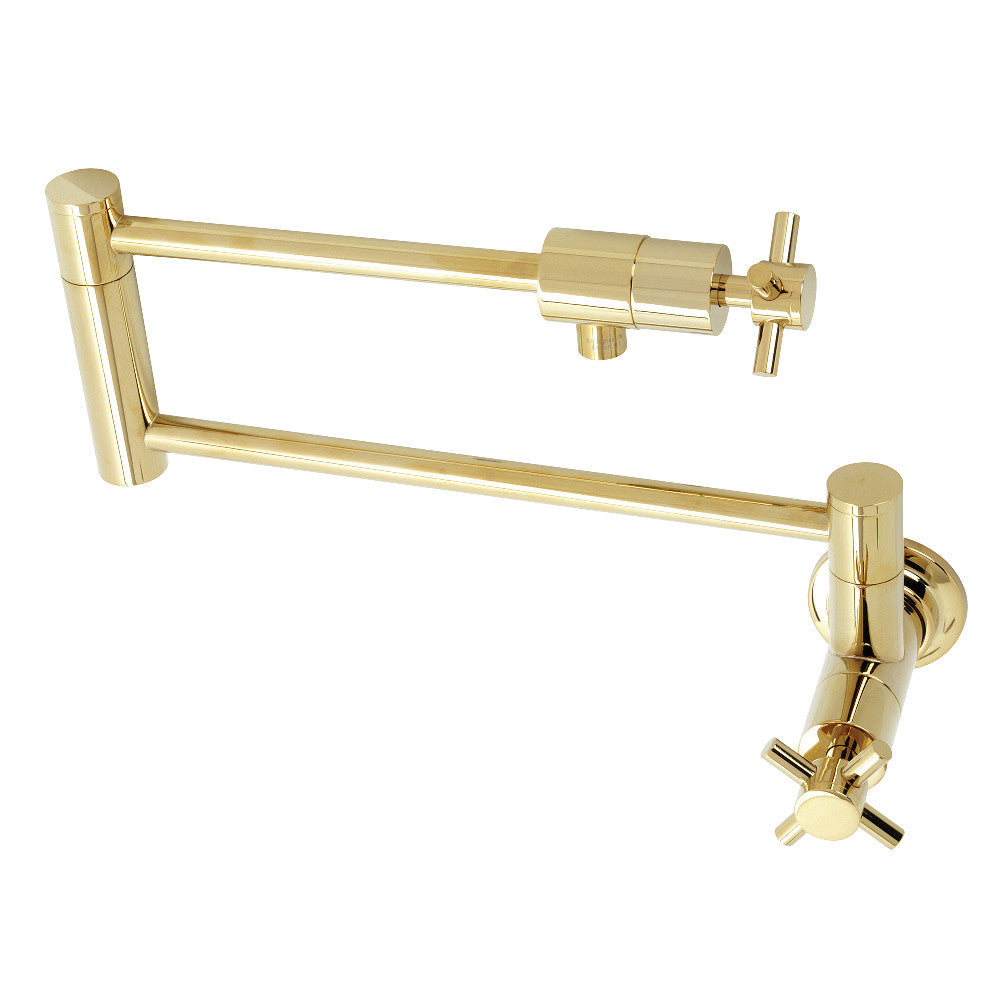 Kingston Brass KS4102DX Concord Wall Mount Pot Filler, Polished Brass - BNGBath