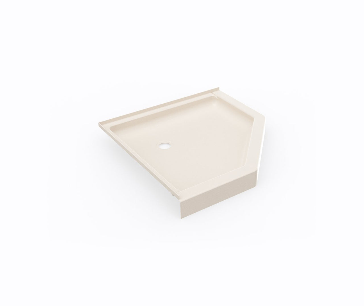 Swan Solid Surface 38-In X 38-In Neo-Angle Shower Base With Center Drain - BNGBath