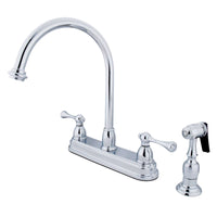 Thumbnail for Kingston Brass KB3751BLBS Vintage Centerset Kitchen Faucet, Polished Chrome - BNGBath