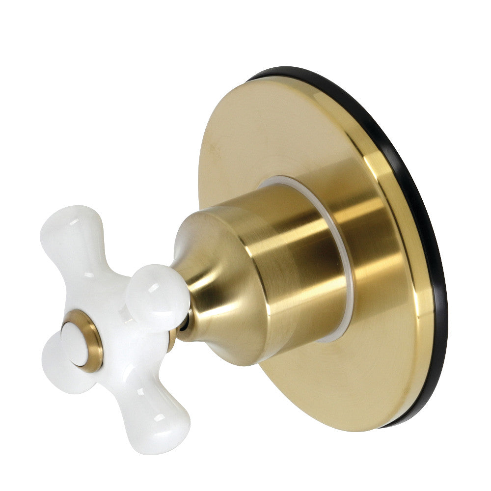 Kingston Brass KS3037PX 3-Way Diverter Valve with Trim Kit, Brushed Brass - BNGBath