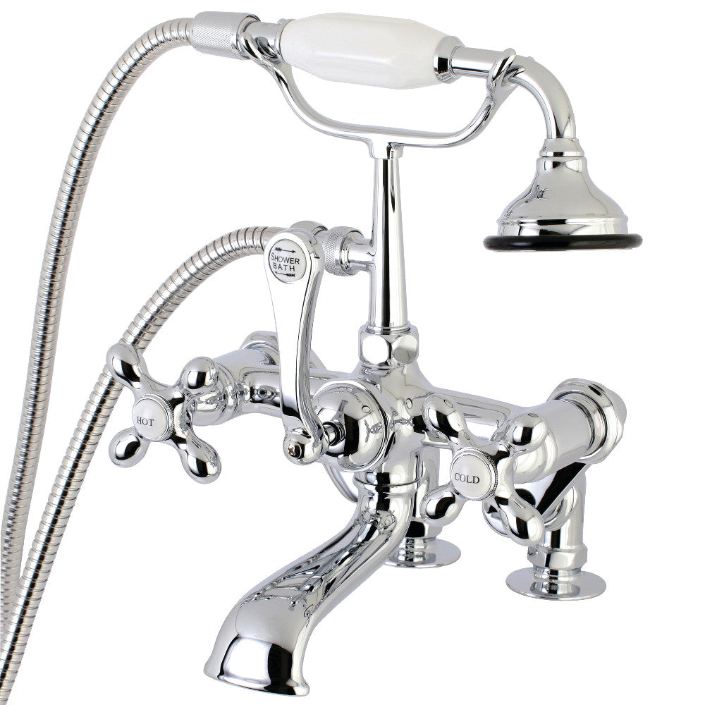 Kingston Brass AE658T1 Auqa Vintage 7-inch Adjustable Clawfoot Tub Faucet with Hand Shower, Polished Chrome - BNGBath