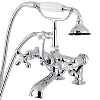 Thumbnail for Kingston Brass AE658T1 Auqa Vintage 7-inch Adjustable Clawfoot Tub Faucet with Hand Shower, Polished Chrome - BNGBath