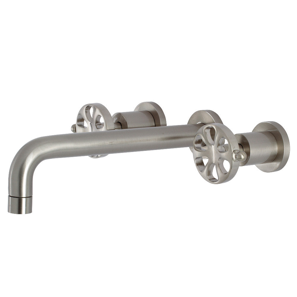 Kingston Brass KS8028RX Belknap Two-Handle Wall Mount Tub Faucet, Brushed Nickel - BNGBath