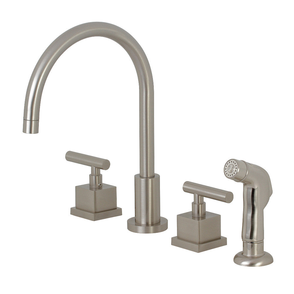 Kingston Brass KS8728CQL Widespread Kitchen Faucet, Brushed Nickel - BNGBath