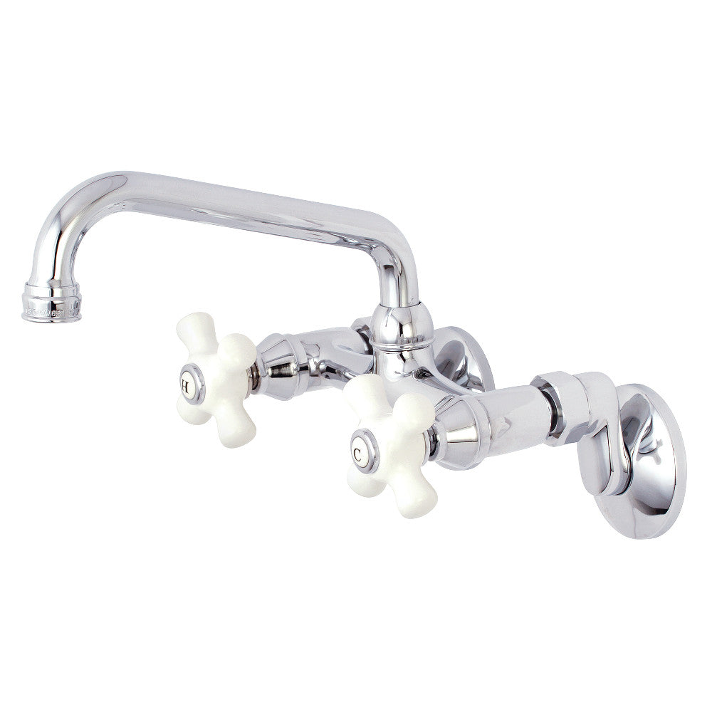 Kingston Brass KS613C Kingston Two Handle Wall Mount Bathroom Faucet, Polished Chrome - BNGBath