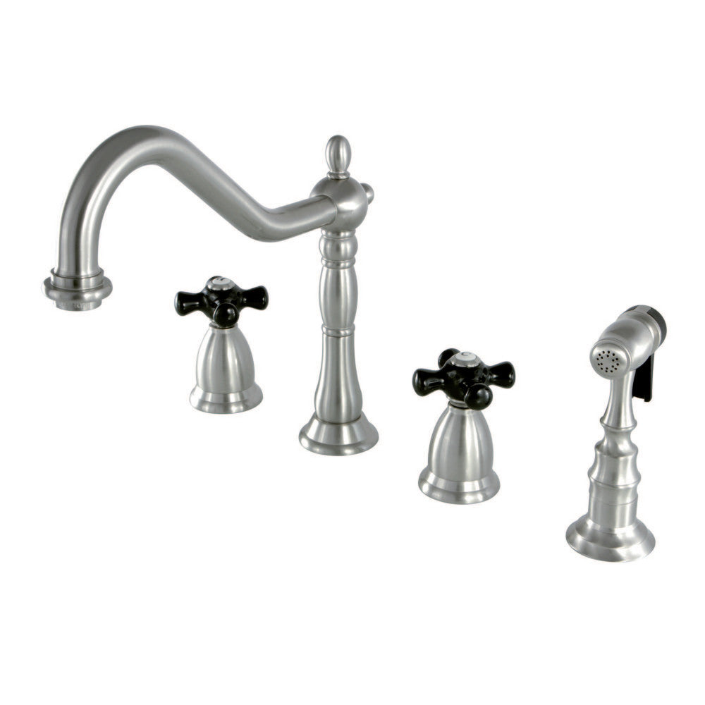 Kingston Brass KS1798PKXBS Widespread Kitchen Faucet, Brushed Nickel - BNGBath