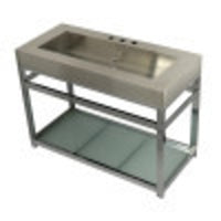 Thumbnail for Kingston 49x22x35 Commercial Console Sink with Glass Shelf - BNGBath