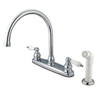 Thumbnail for Kingston Brass KB721 Vintage Centerset Kitchen Faucet, Polished Chrome - BNGBath