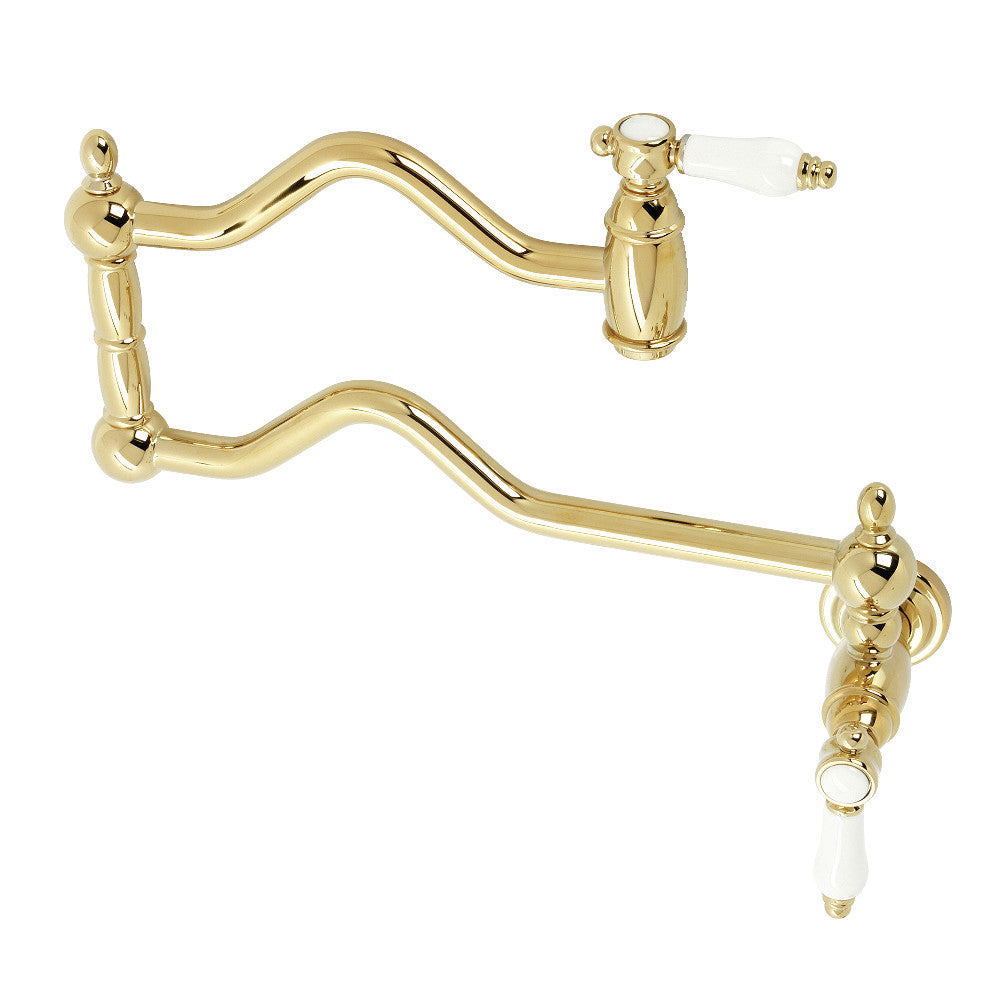 Kingston Brass KS2102BPL Bel Air Wall Mount Pot Filler, Polished Brass - BNGBath