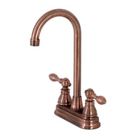 Thumbnail for Kingston Brass KB496ACL American Classic Two-Handle High-Arc Bar Faucet, Antique Copper - BNGBath