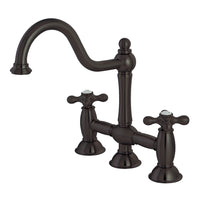 Thumbnail for Kingston Brass KS3785AX Restoration Bridge Kitchen Faucet, Oil Rubbed Bronze - BNGBath