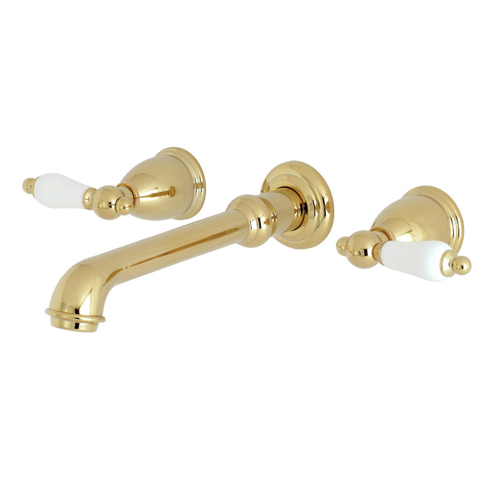 Kingston Brass KS7122PL 8-Inch Center Wall Mount Bathroom Faucet, Polished Brass - BNGBath