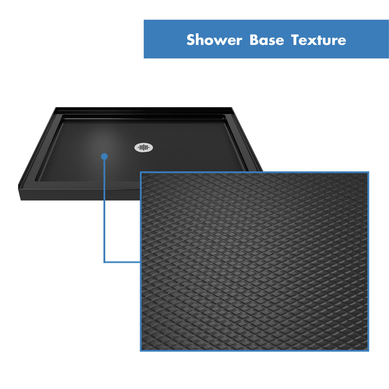 DreamLine Flex 34 in. D x 42 in. W x 74 3/4 in. H Semi-Frameless Pivot Shower Door and SlimLine Shower Base Kit - BNGBath