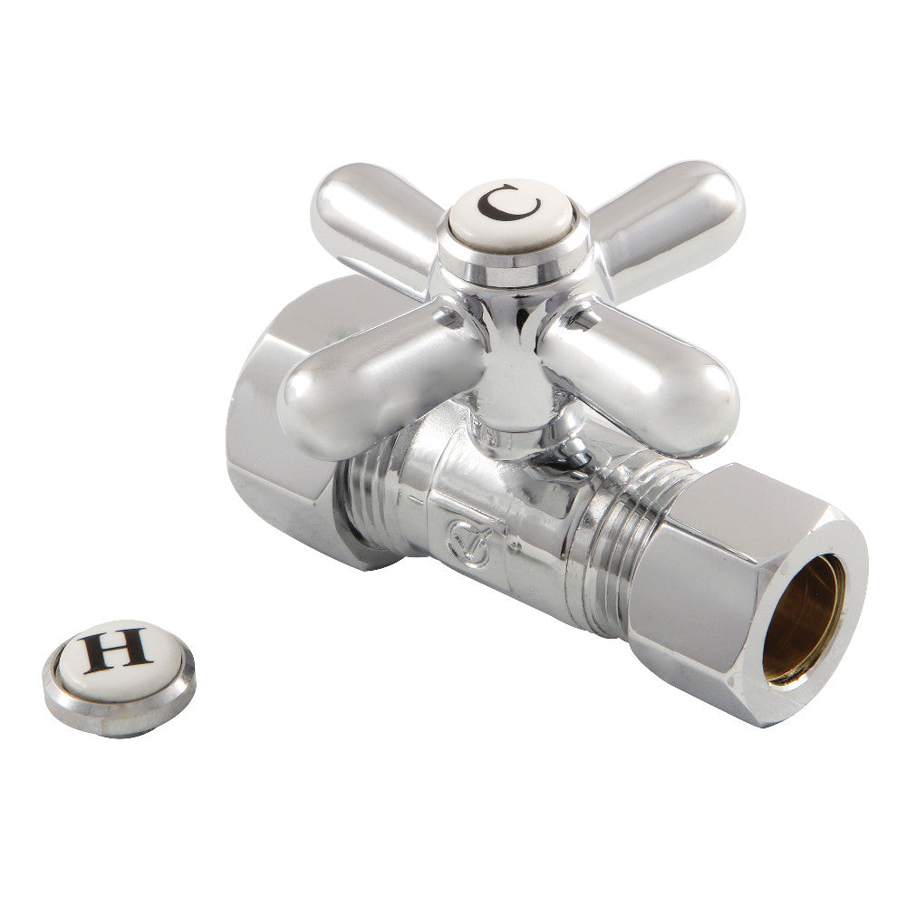 Kingston Brass CC44451X 5/8" OD Comp X 1/2" OD Comp Straight Shut-Off Valve, Polished Chrome - BNGBath