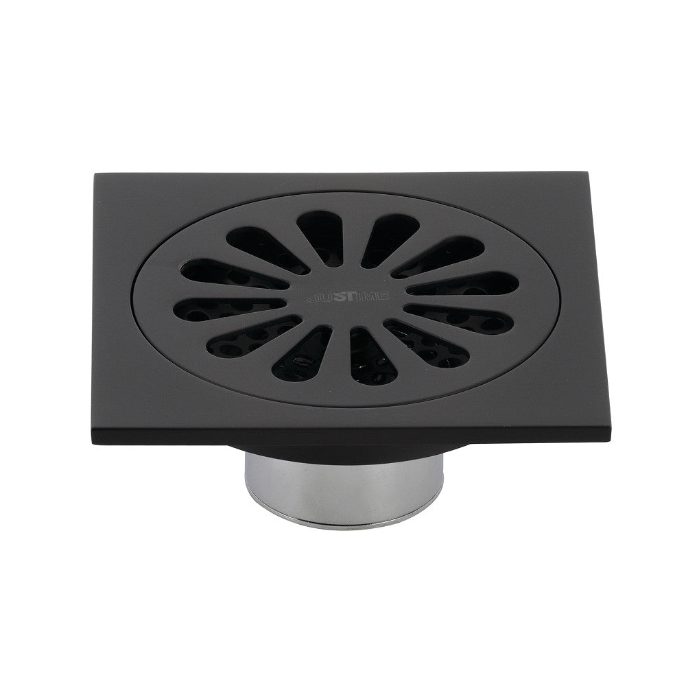 Kingston Brass BSF4161MB Watercourse Sunburst 4" Square Grid Shower Drain, Matte Black - BNGBath