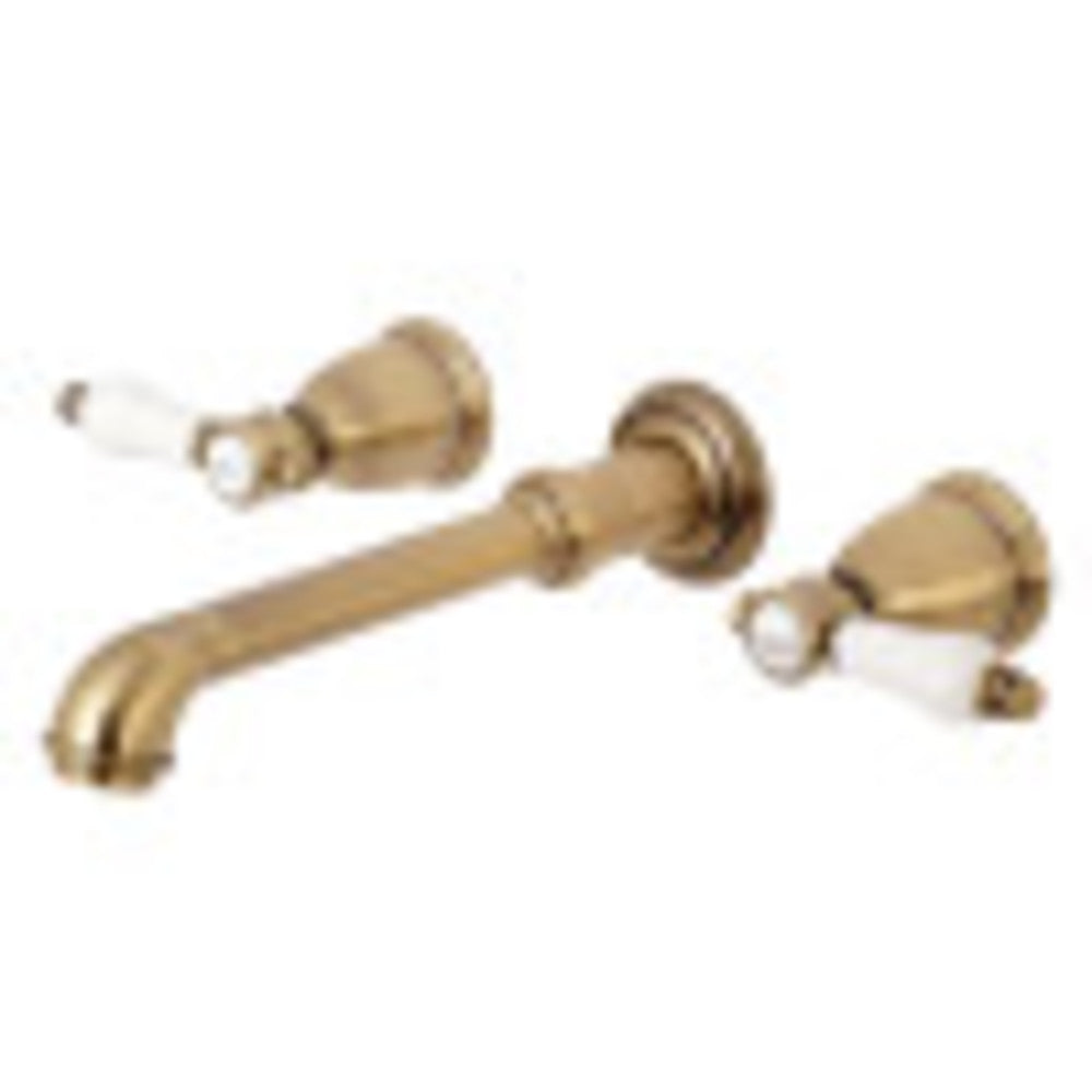 Kingston Brass KS7123BPL 8-Inch Center Wall Mount Bathroom Faucet, Antique Brass - BNGBath