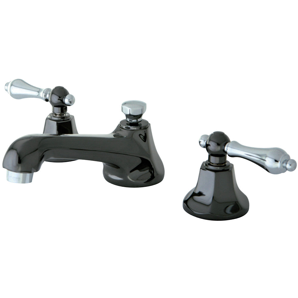 Kingston Brass NS4467AL Widespread Bathroom Faucet, Black Stainless Steel/Polished Chrome - BNGBath