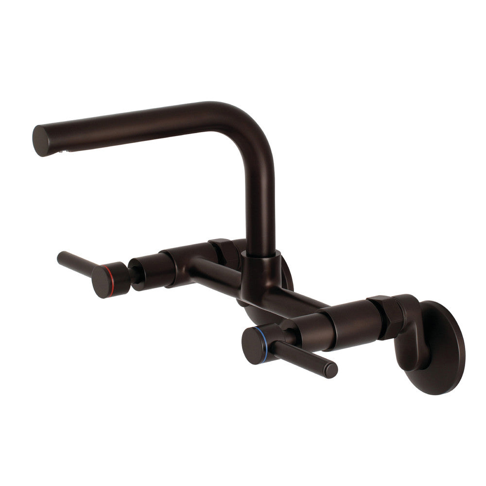 Kingston Brass Concord 8-Inch Adjustable Center Wall Mount Kitchen Faucet, Oil Rubbed Bronze - BNGBath