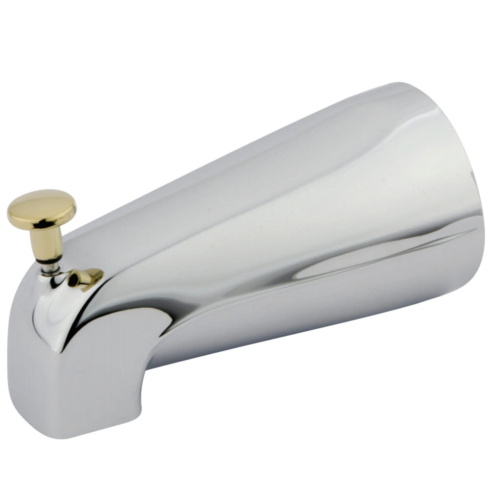 Kingston Brass K188A4 5-1/4 Inch Zinc Tub Spout with Diverter, Polished Chrome/Polished Brass - BNGBath