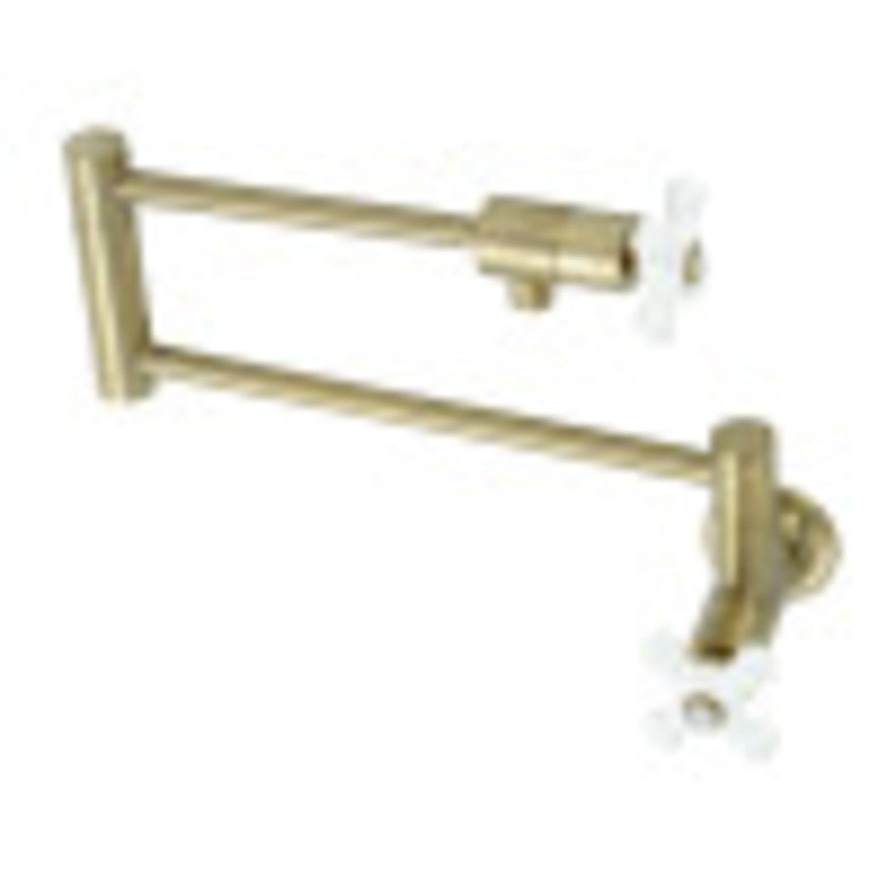 Kingston Brass KS4107PX Metropolitan Wall Mount Pot Filler, Brushed Brass - BNGBath