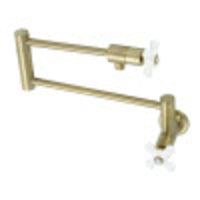 Thumbnail for Kingston Brass KS4107PX Metropolitan Wall Mount Pot Filler, Brushed Brass - BNGBath