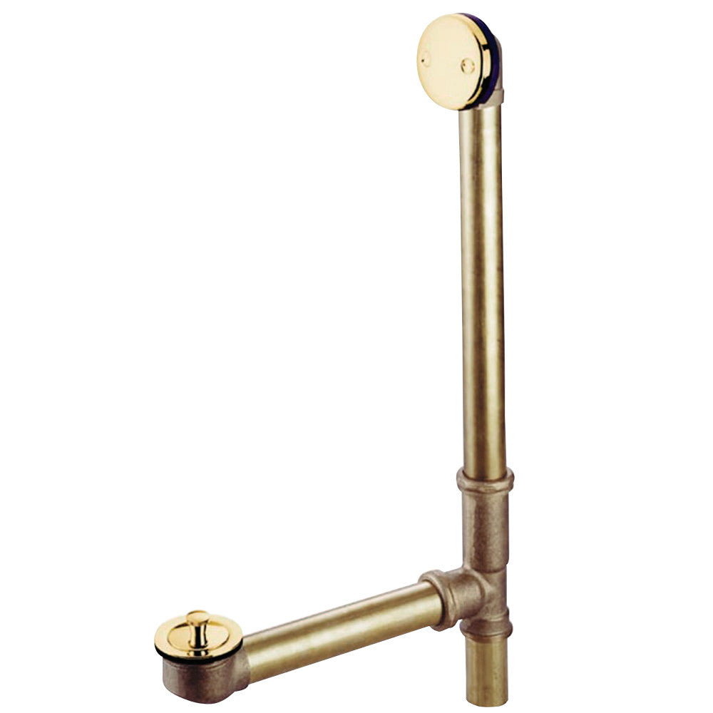 Kingston Brass PDLL3162 16" Tub Waste with Overflow with Lift and Lock Drain, Polished Brass - BNGBath