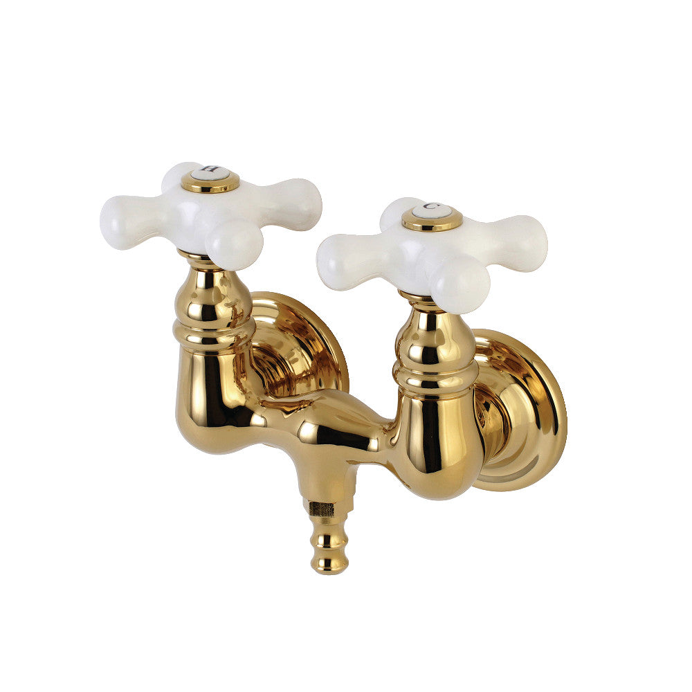 Aqua Vintage AE39T2 Vintage 3-3/8 Inch Wall Mount Tub Faucet, Polished Brass - BNGBath